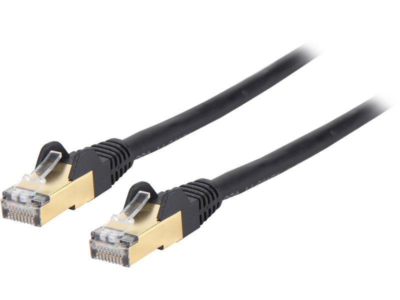 StarTech C6ASPAT6BK StarTech.com Cat6a Shielded Patch Cable - 6 ft. - Black - Snagless RJ45 Cable - Ethernet Cord - Cat 6a Cable