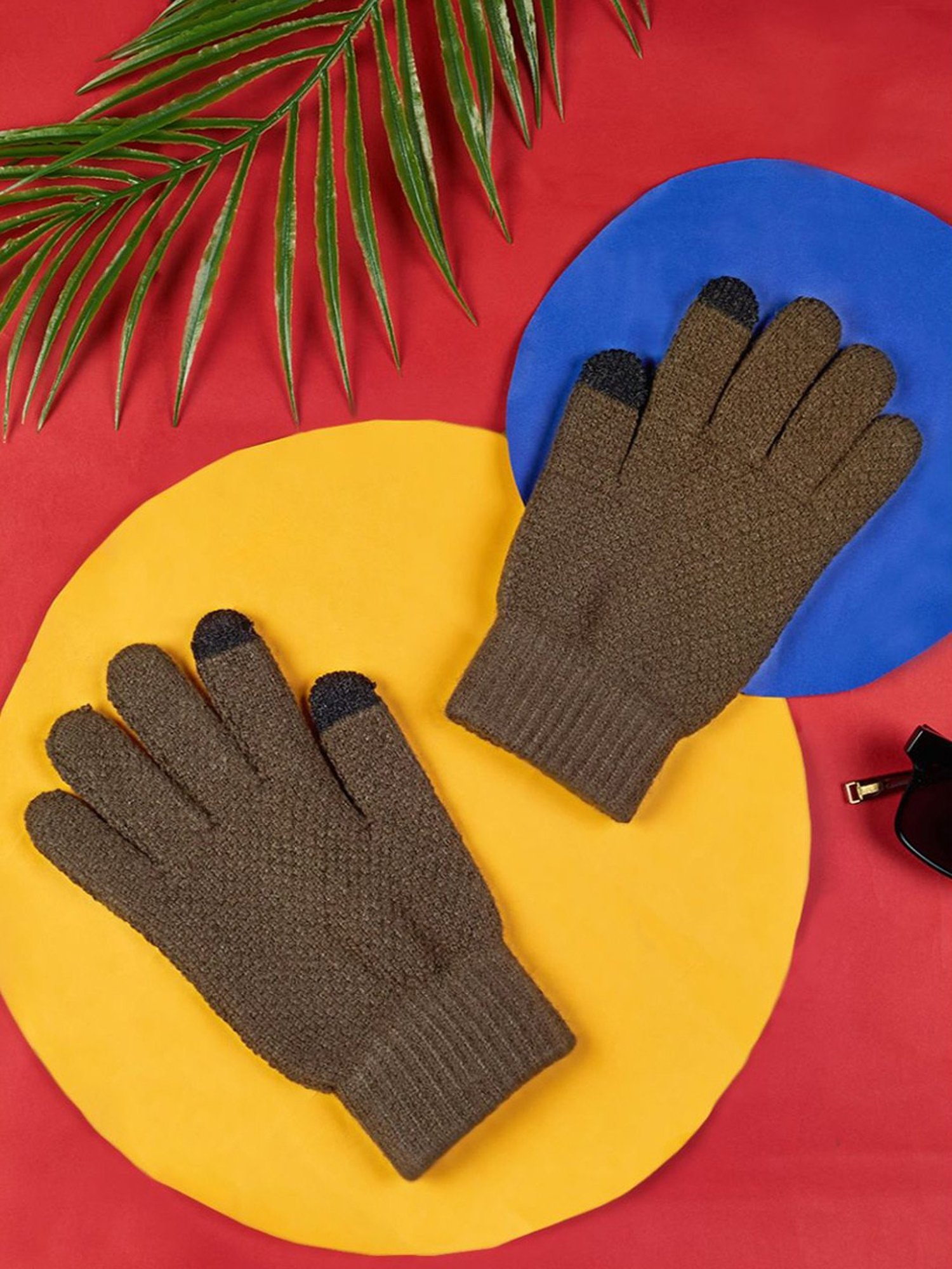 Byford by Pantaloons Brown Solid Gloves