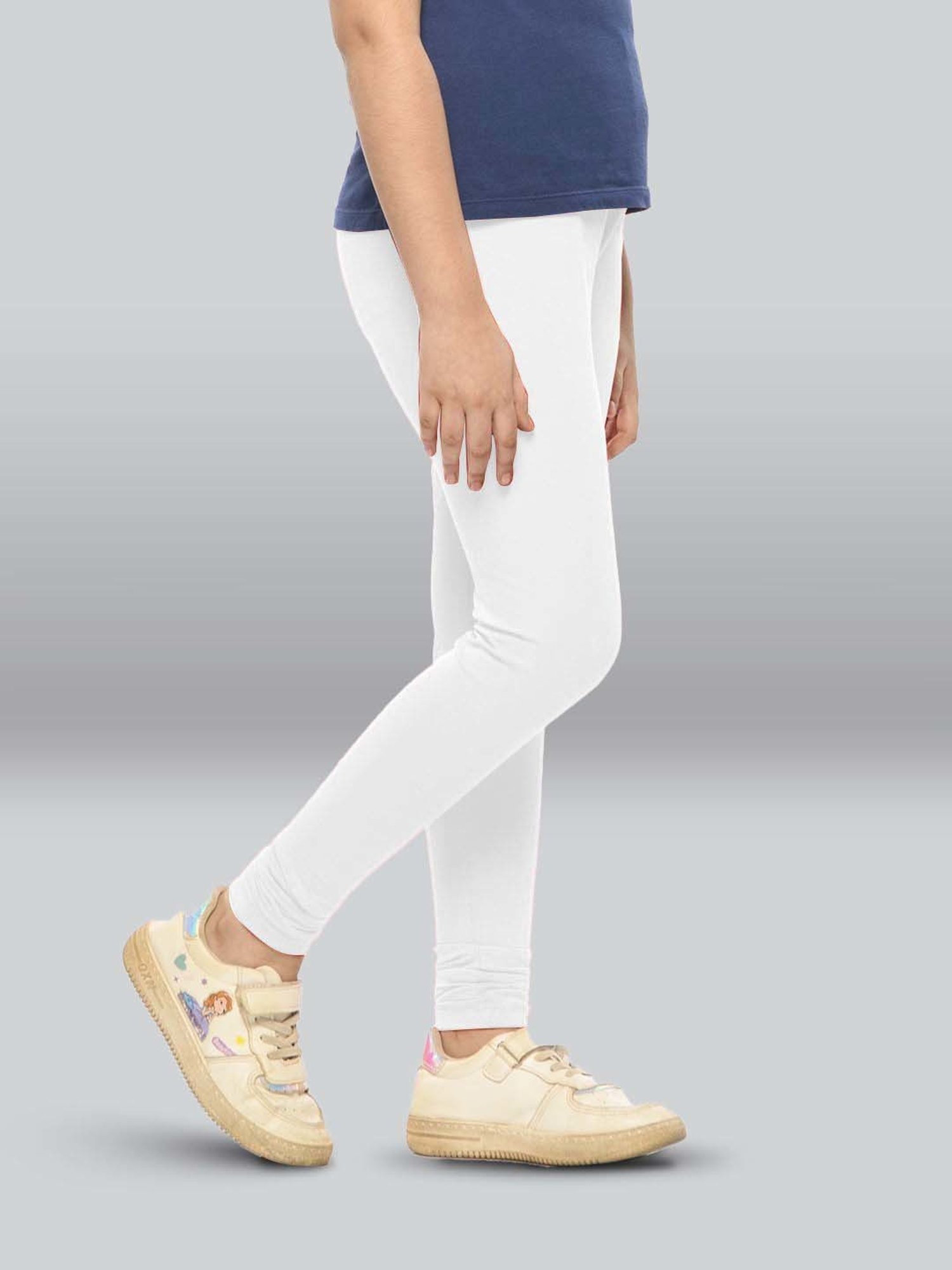 Lyra Kids Fuchsia Pink & White Skinny Fit Leggings (Pack of 2)