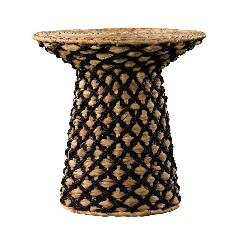 Skernan Woven Accent Table Natural/Black - Aiden Lane