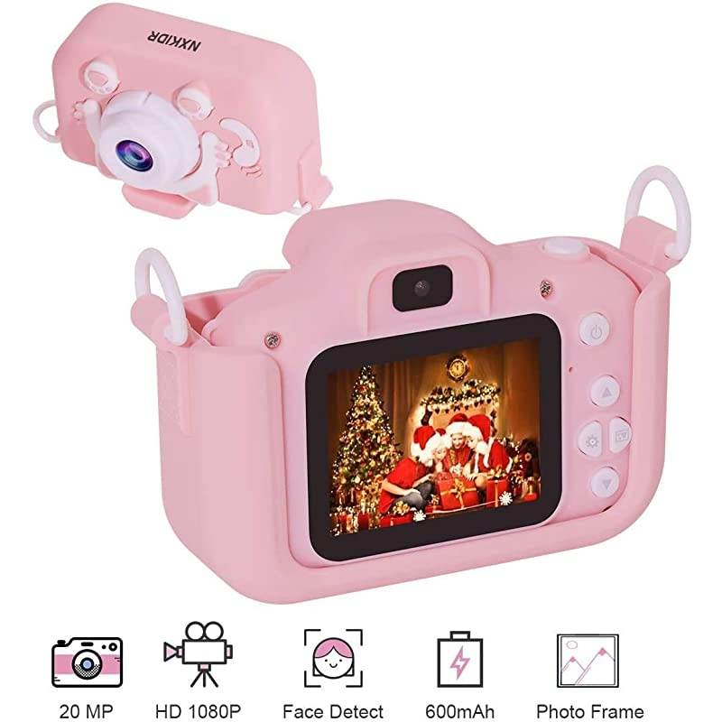 Kids Camera for Girls,  Digital Dual Camera, 2" IPS Screen HD 1080P Shockproof Children Video Camera Camcorder for Age 3-14 Years Old Girls Boys Christmas Birthday Party, Pink