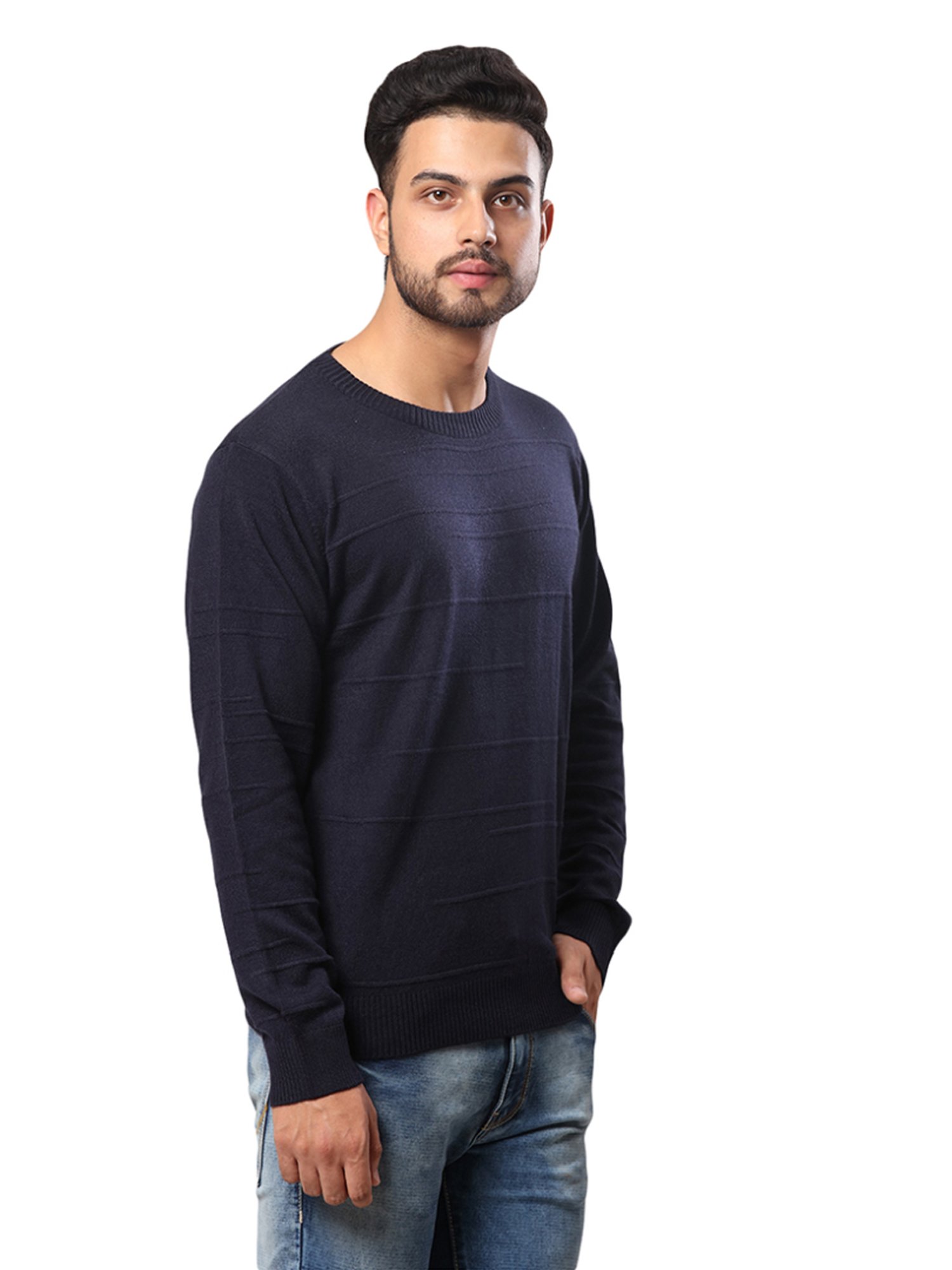 Raymond Blue Regular Fit Sweater