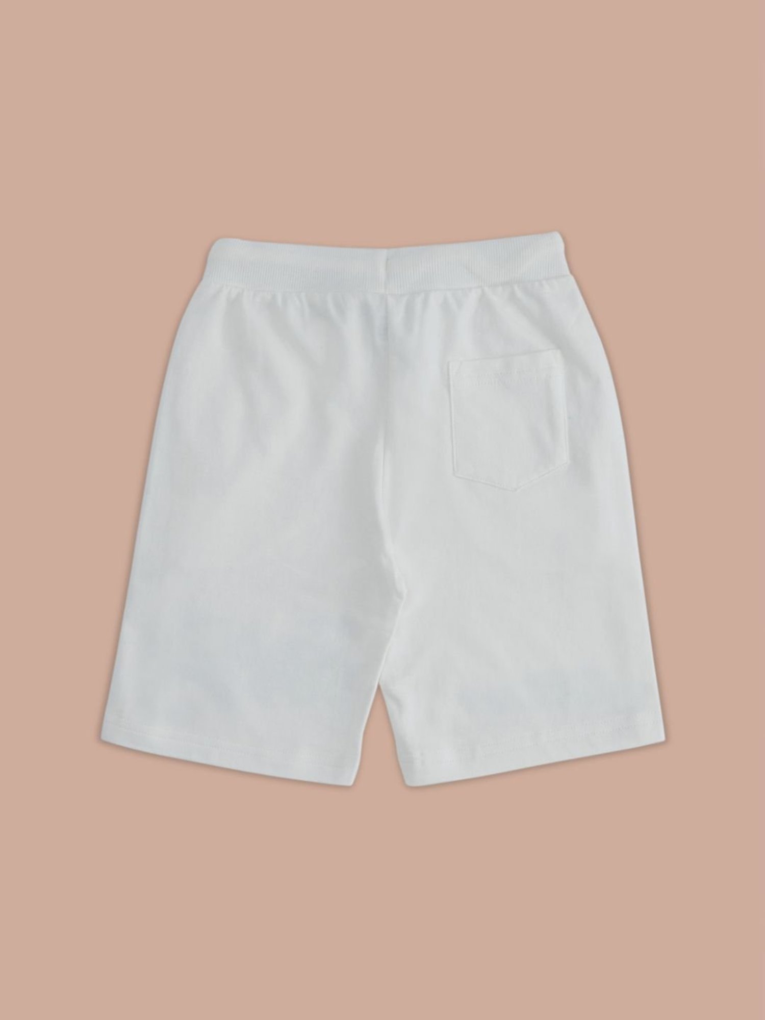 Pantaloons Junior Off-White Cotton Printed Shorts