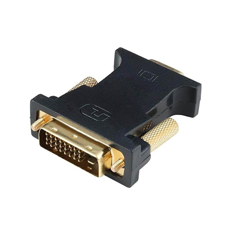 Adapter DVID 24+1 to VGA Upgraded DVI to VGA Male to Female Video Converter for HDTV Monitor Projector Black
