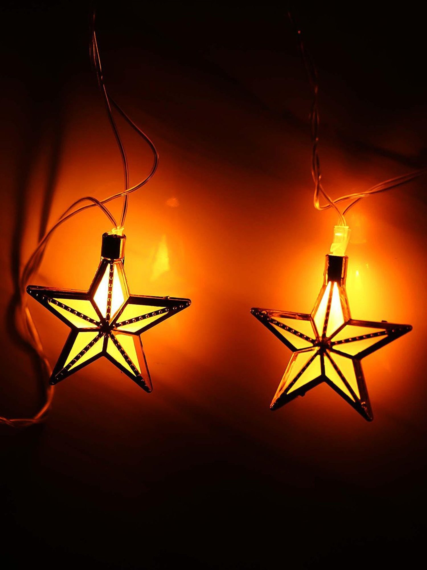 eCraftIndia Golden Small Star Shape LED Color Changing Fairy String Lights for Diwali