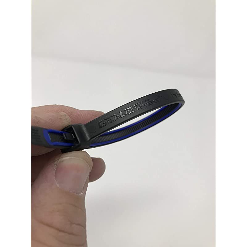 Rubber Lined Releasable HeavyDuty Zip Ties UV Rated 8 Inch Reusable Black Nylon Zip Ties Assorted Colors Blue Red Orange  15 Blue