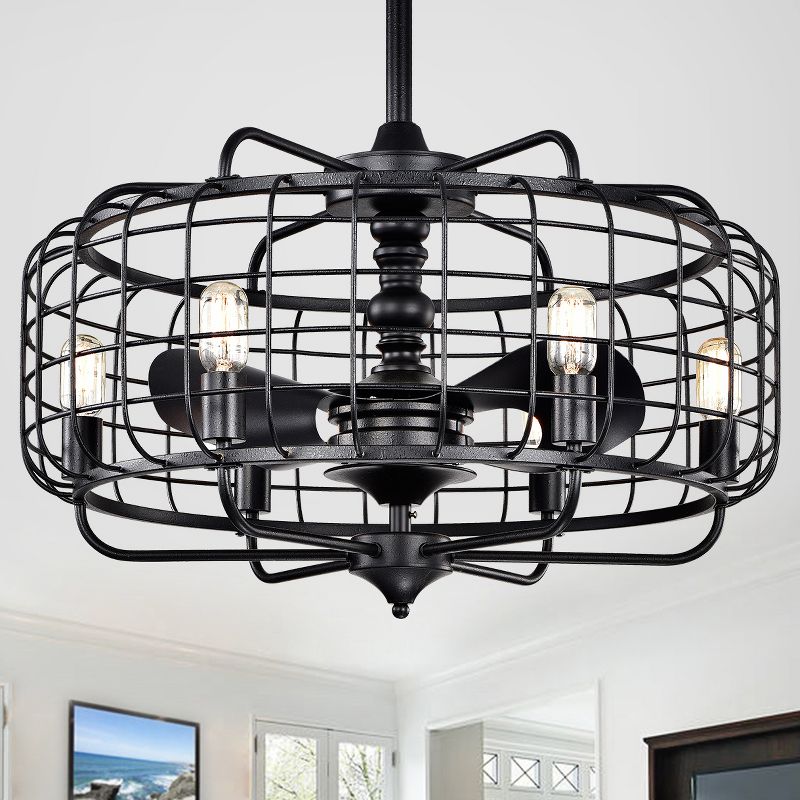 Larsin Ceiling Light Fan - Black - Safavieh