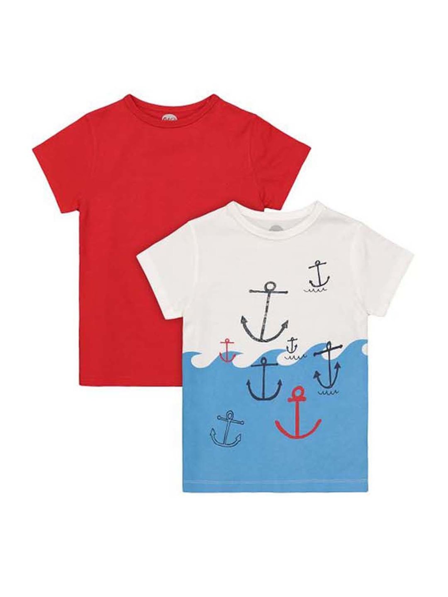 Mothercare Kids Multicolor Printed T-Shirt (Pack of 2)