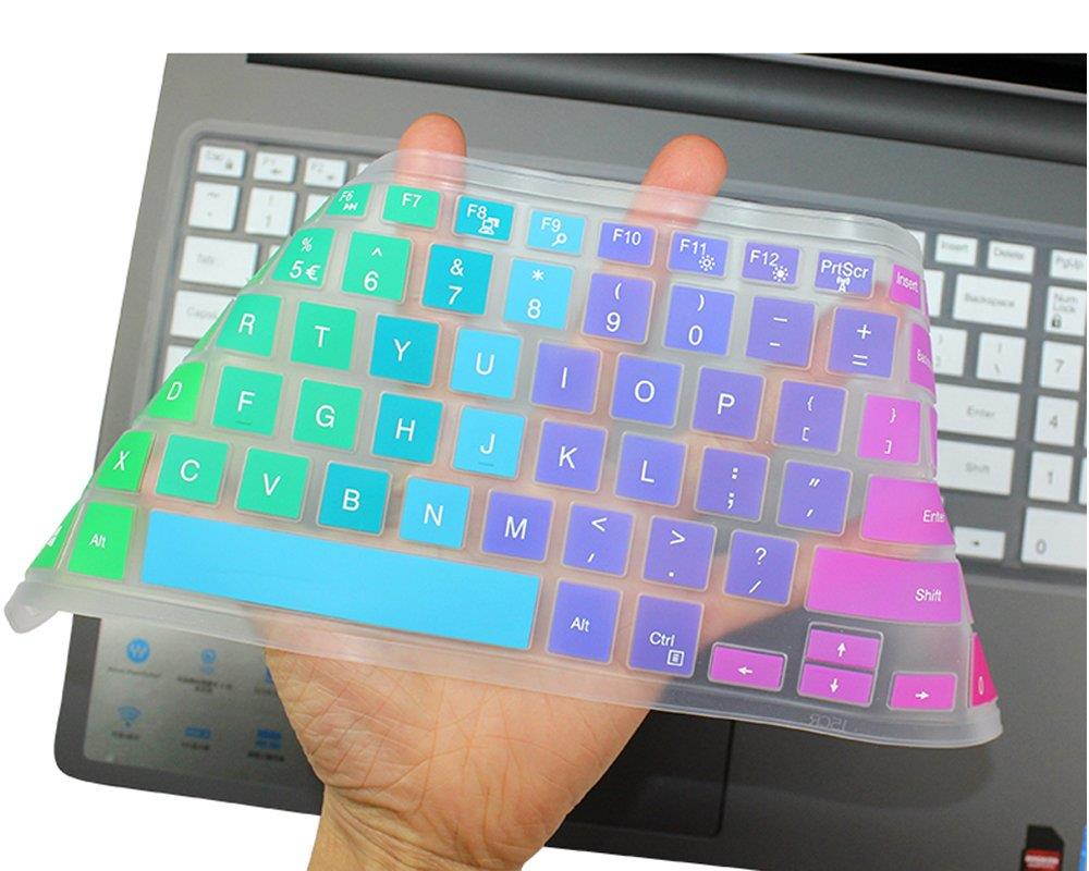 Colorful Dell Inspiron Keyboard Cover Compatible Dell G3 G5 G7 15.6 inch Series, 15.6" Dell Inspiron 15 3000 5000 7000 Series, 17.3" DELL Inspiron 17 5000 Series(with Numeric Keypad), Rainbow