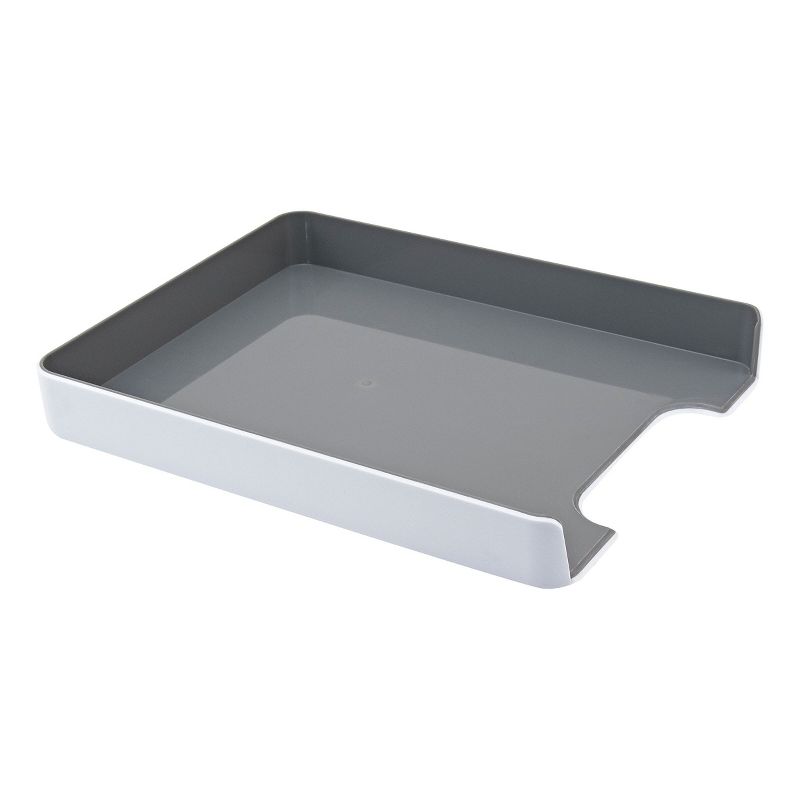 Fusion Letter Tray, White and Gray (37522) 