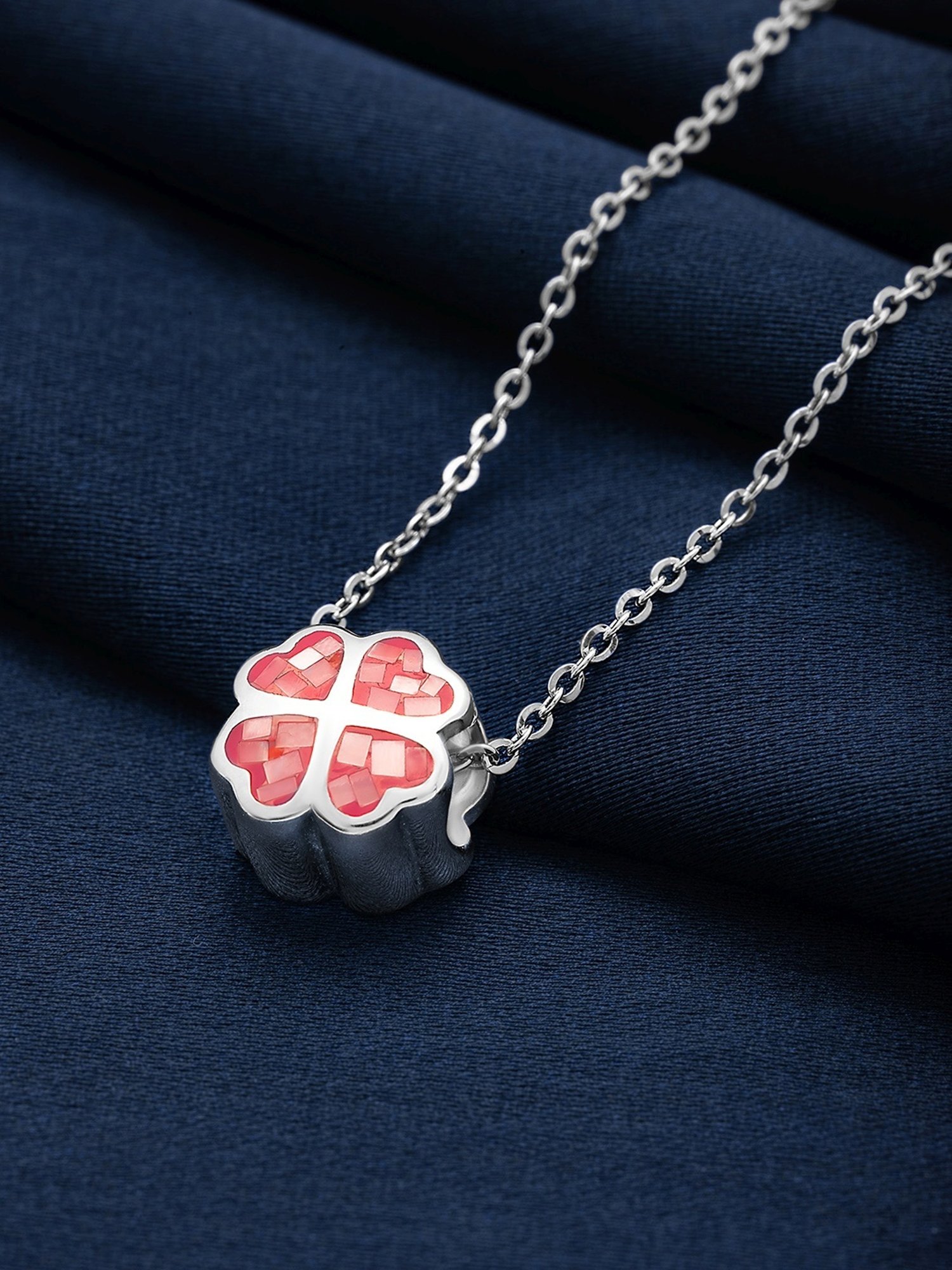 Silberry 92.5 Sterling Silver Cherry Blossom Pendant with Chain