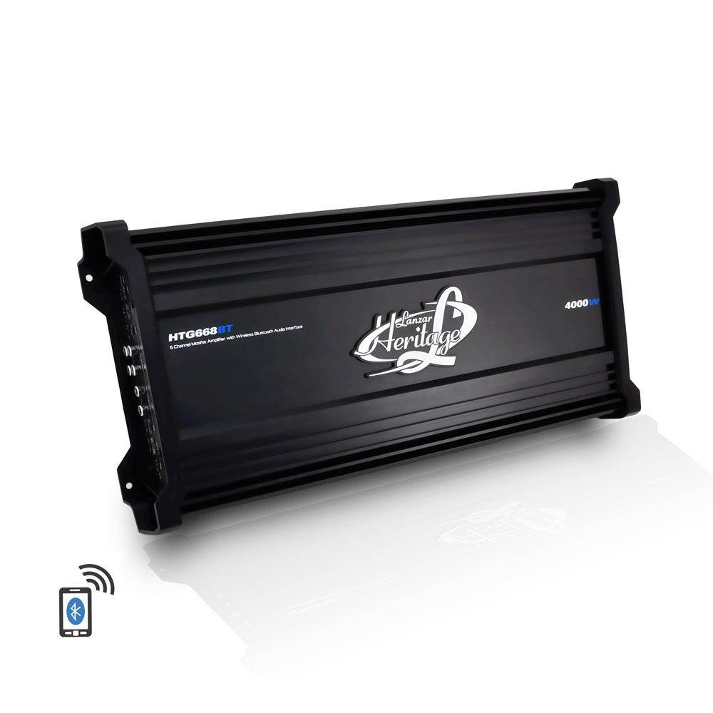 Lanzar HTG668BT 4000 Watt 6 Channel Mosfet Amplifier with Wireless Bluetooth Audio Interface