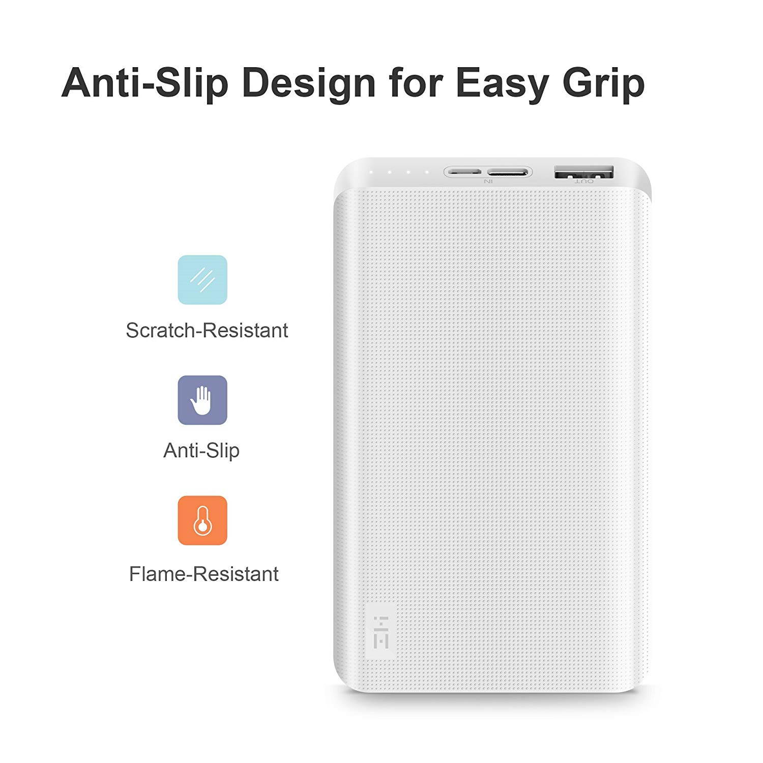 ZMI PowerPack 10K Smallest Lightest 10000mAh Battery Pack Fast Charging Portable Charger Pocket Power Bank for iPhone iPad Samsung (Nexus Pixel 2/XL Require Special Cord) Phone Cords Sold Separately