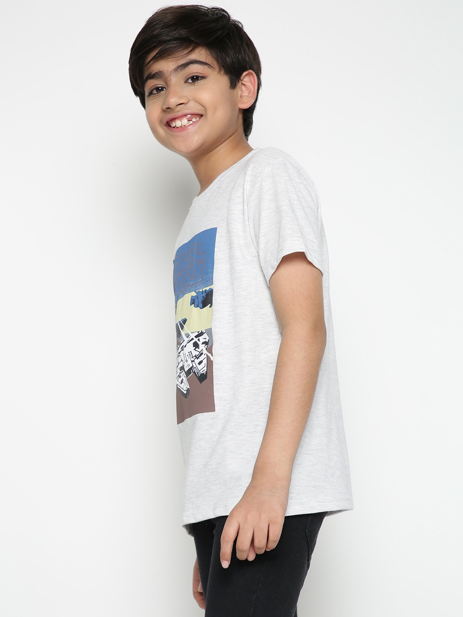 Lil Tomatoes Boys Grey Printed T-Shirt