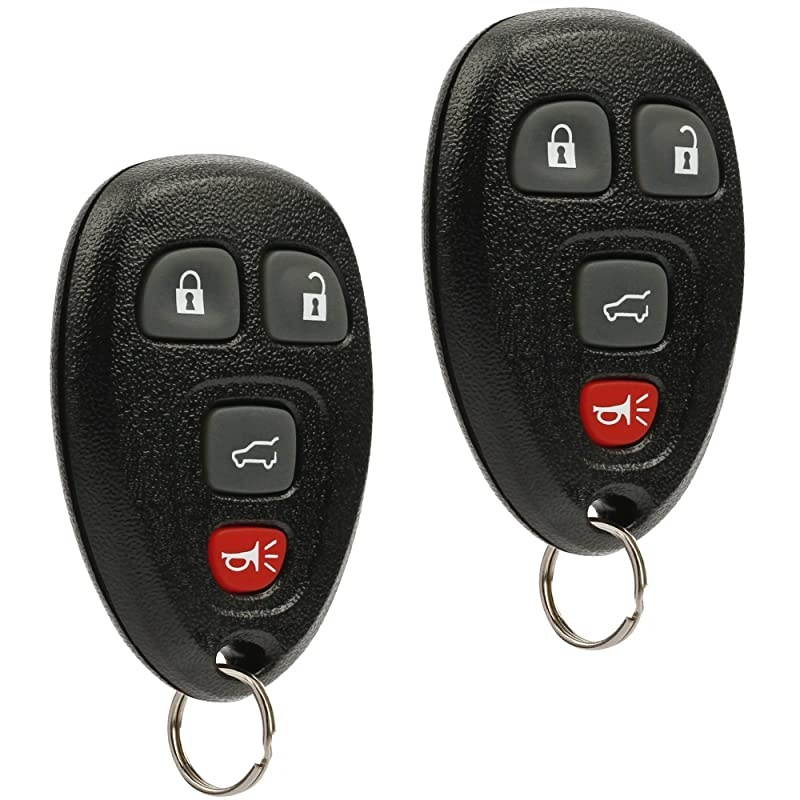 Key Fob Keyless Entry Remote with Ignition Key fits Chevy Suburban Tahoe Traverse GMC Acadia Yukon Cadillac Escalade SRX Buick Enclave Saturn Outlook Set of 2