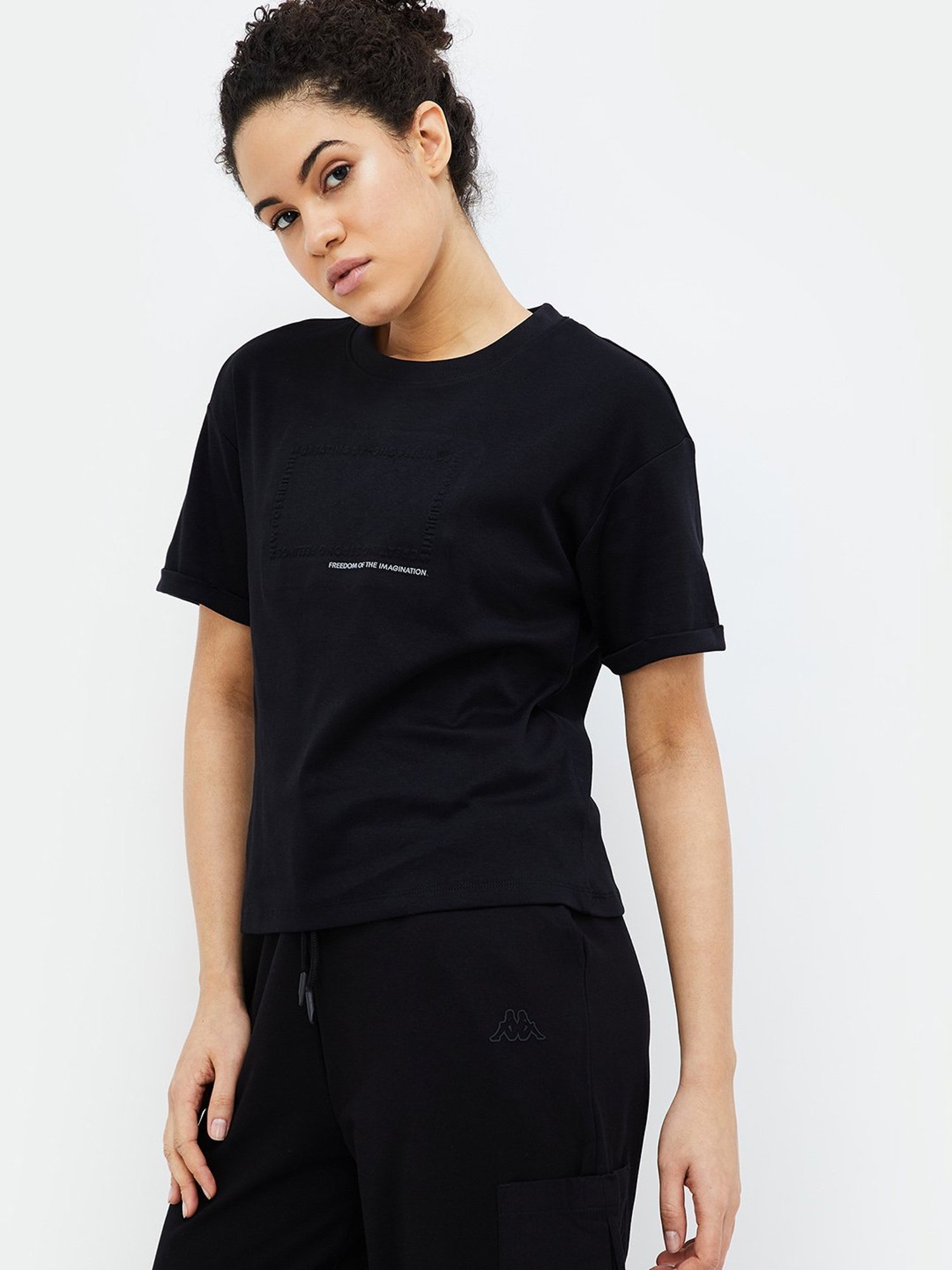 KAPPA Black Graphic Print T-Shirt