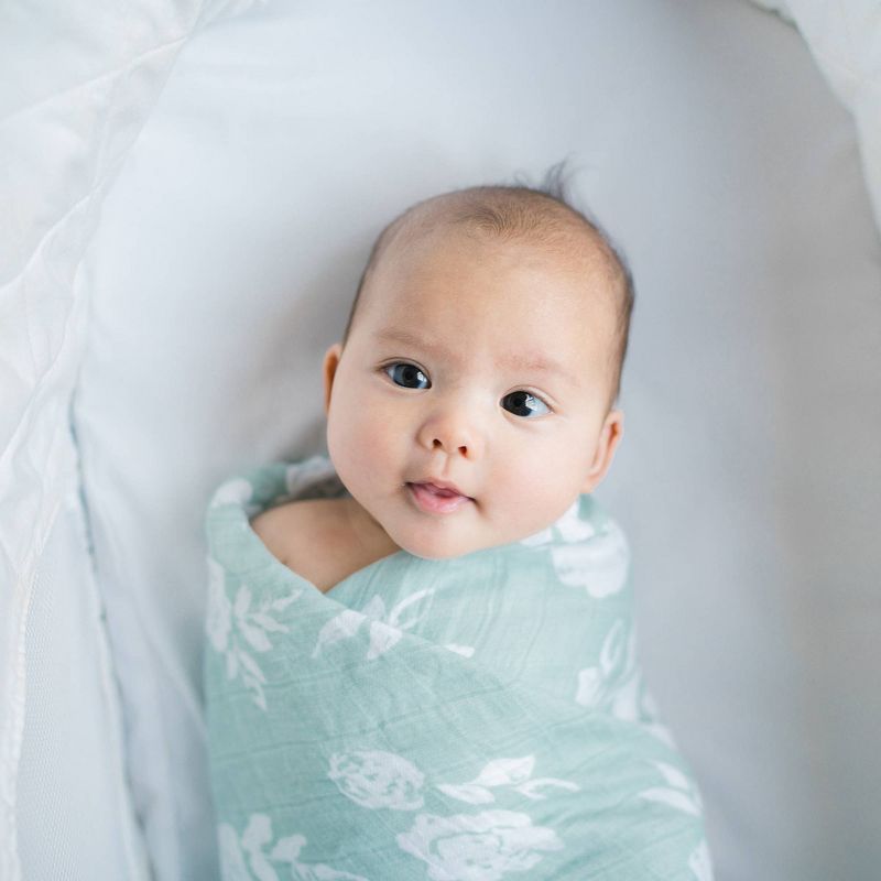 Bebe au Lait Muslin Swaddle Blanket Set Vintage Floral - Modern