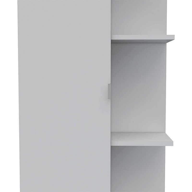 TUHOME Urano Linen Storage Cabinet Organizer with Swinging Hinge Door and 9 Shelves for Bathroom Bedroom Kitchen or Garage, White