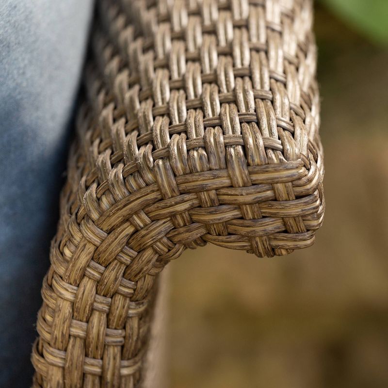 Nolin 3pc Sectional Weathered Brown Frame Sunbrella Spectrum Denim Fabric - La-Z-Boy