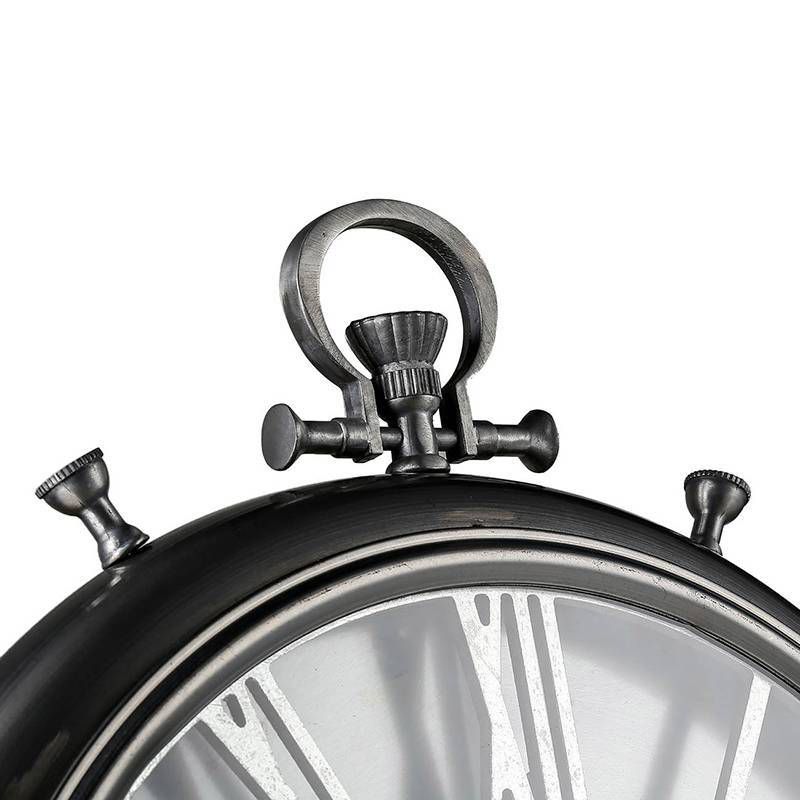 20" Metal Cut Out Roman Numeral Wall Clock Black - Patton Wall Decor