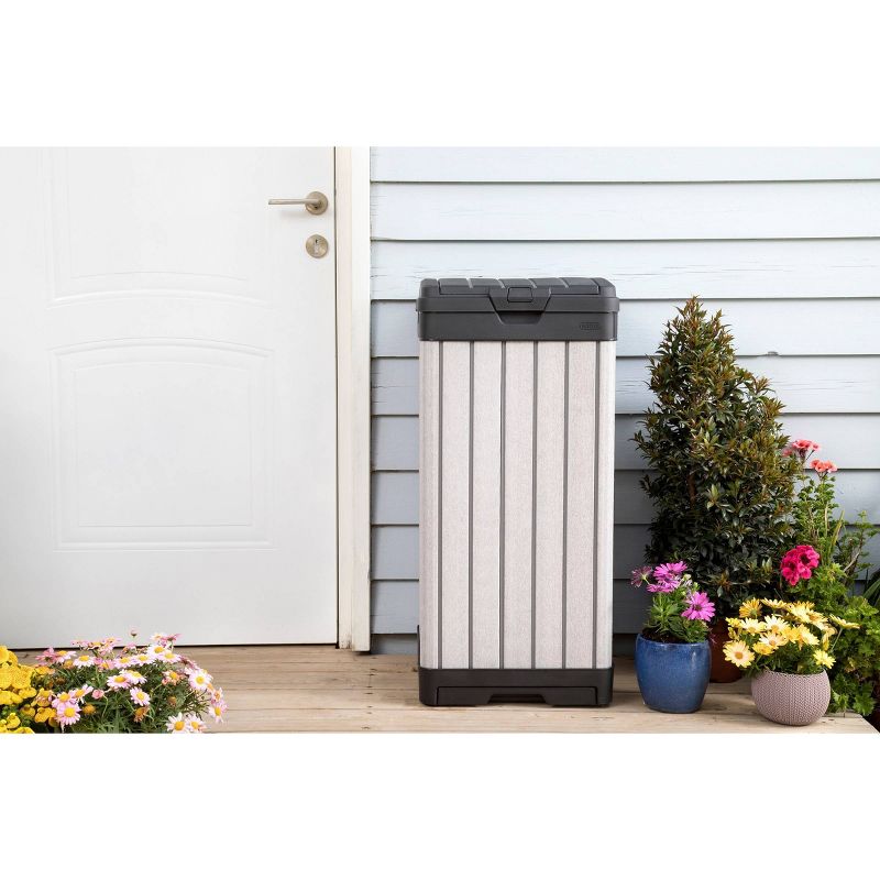 39gal Rockford Outdoor Resin Trashcan Gray - Keter