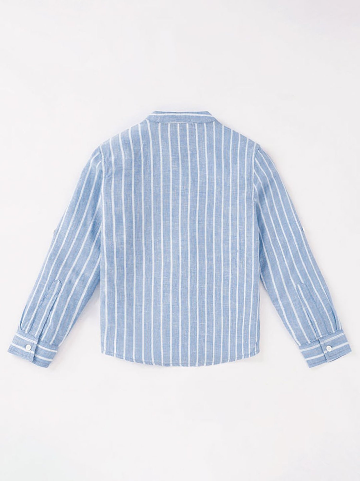 Ed-a-Mamma Kids Blue Striped Full Sleeves Shirt