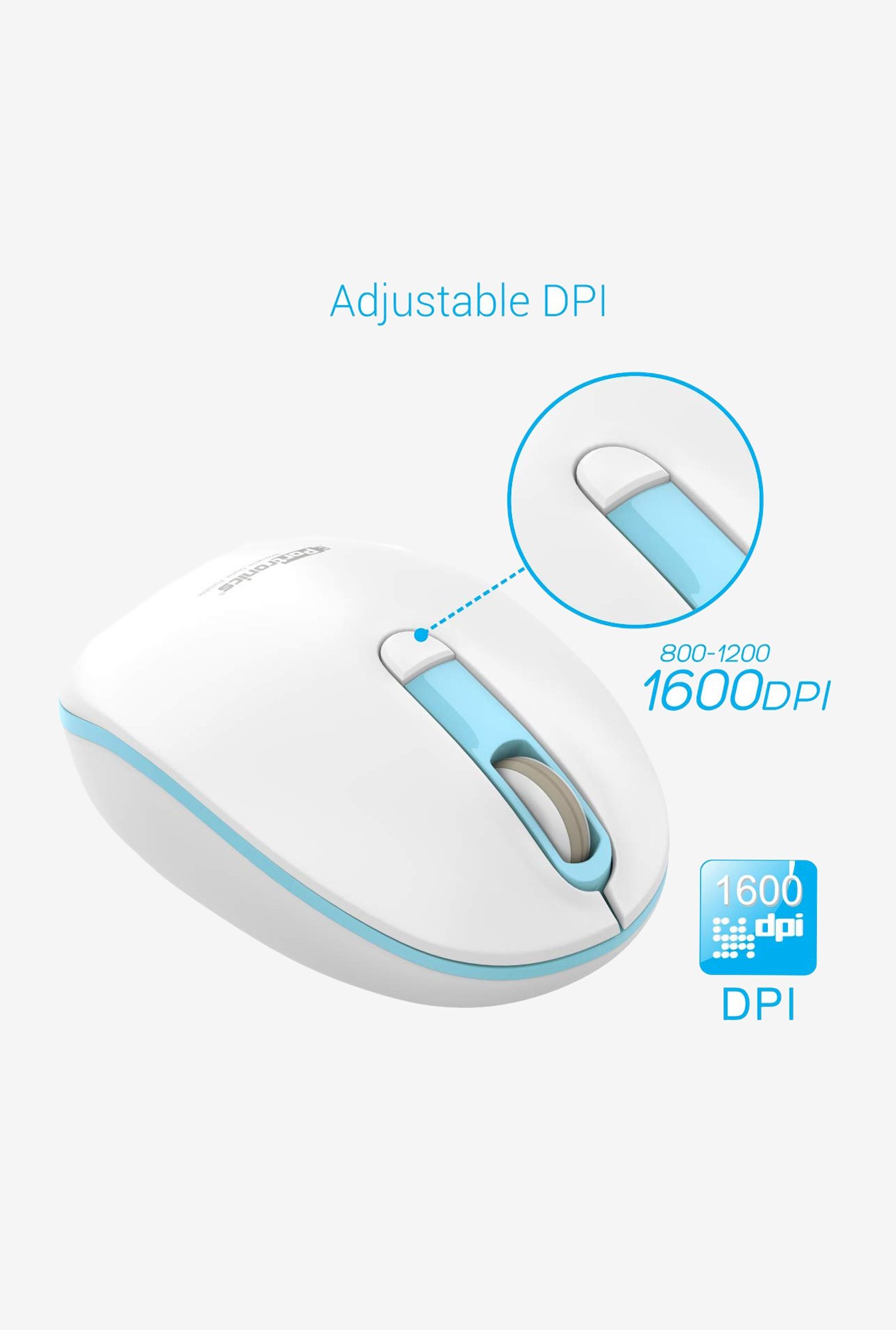 Portronics Toad 11 POR-015 Wireless Mouse (White/Blue)