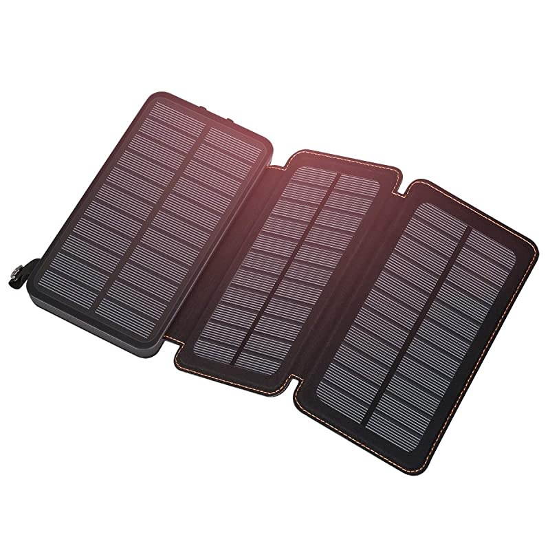 Solar Charger 24000mAh Solar Power Bank with 3 Solar Panels Portable Phone Chargers for Smart Phones Tablets and More