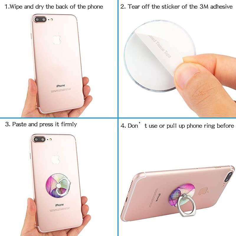 Phone Ring Holder 360 Rotation Finger Stand Grip Kickstand for Smartphones and Tablets (Clear Water)