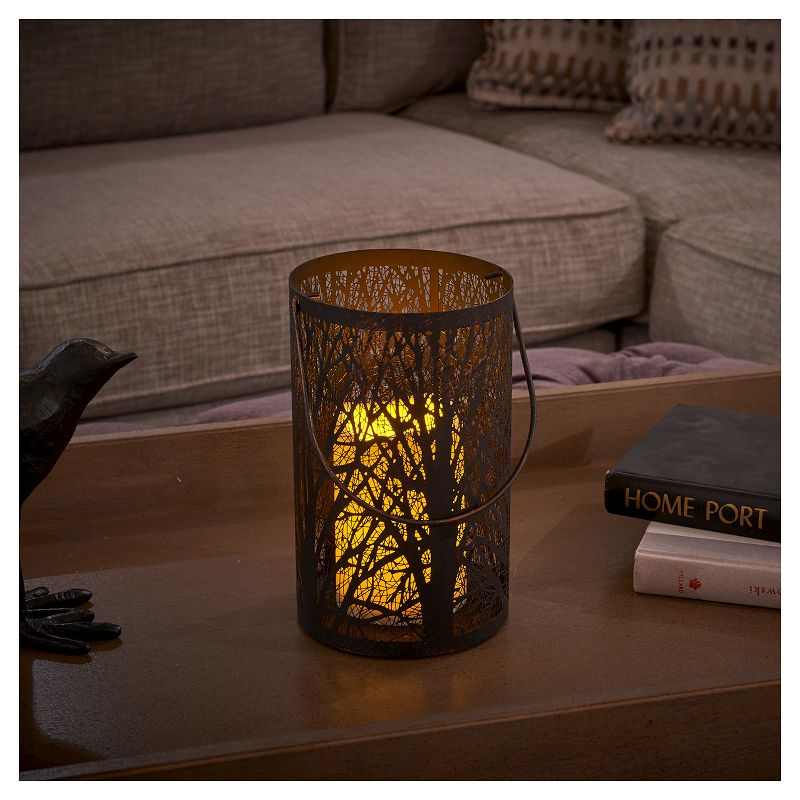 Smart Living Arboretum 8" H LED Candle Outdoor Lantern- Antique Black