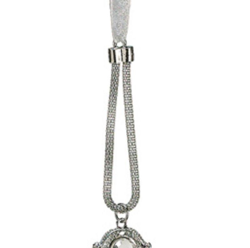Allstate 8" Classy and Classic Crystal Pendant Drop Christmas Ornament - Silver