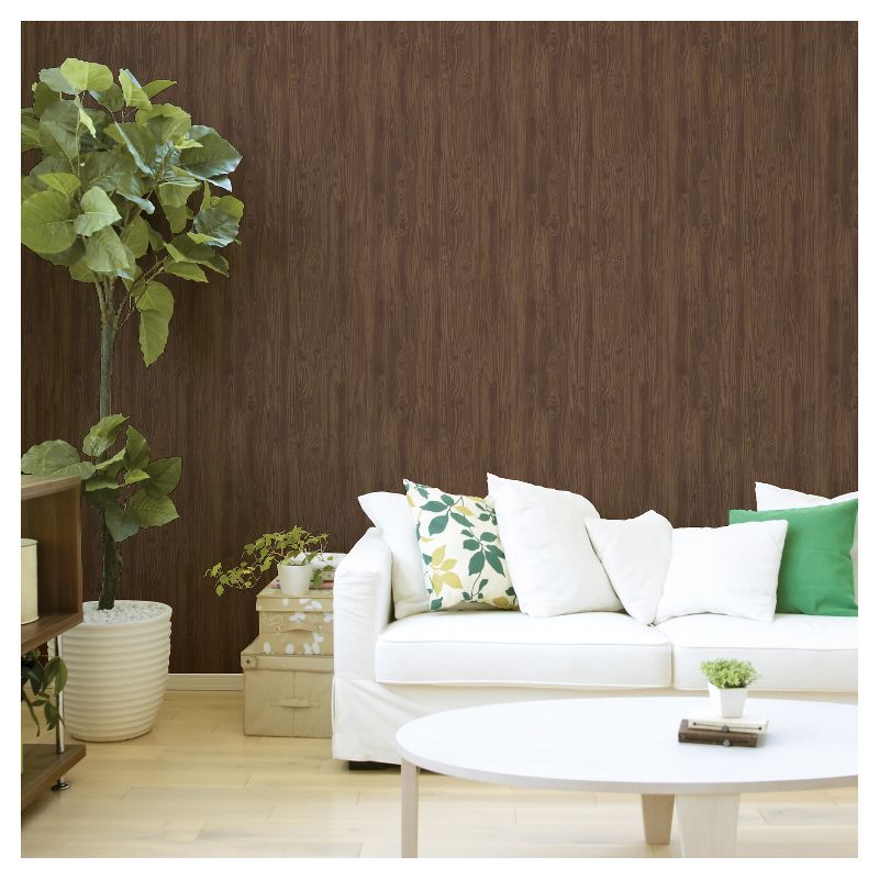 Devine Color Textured Driftwood Peel & Stick Wallpaper Cocoa