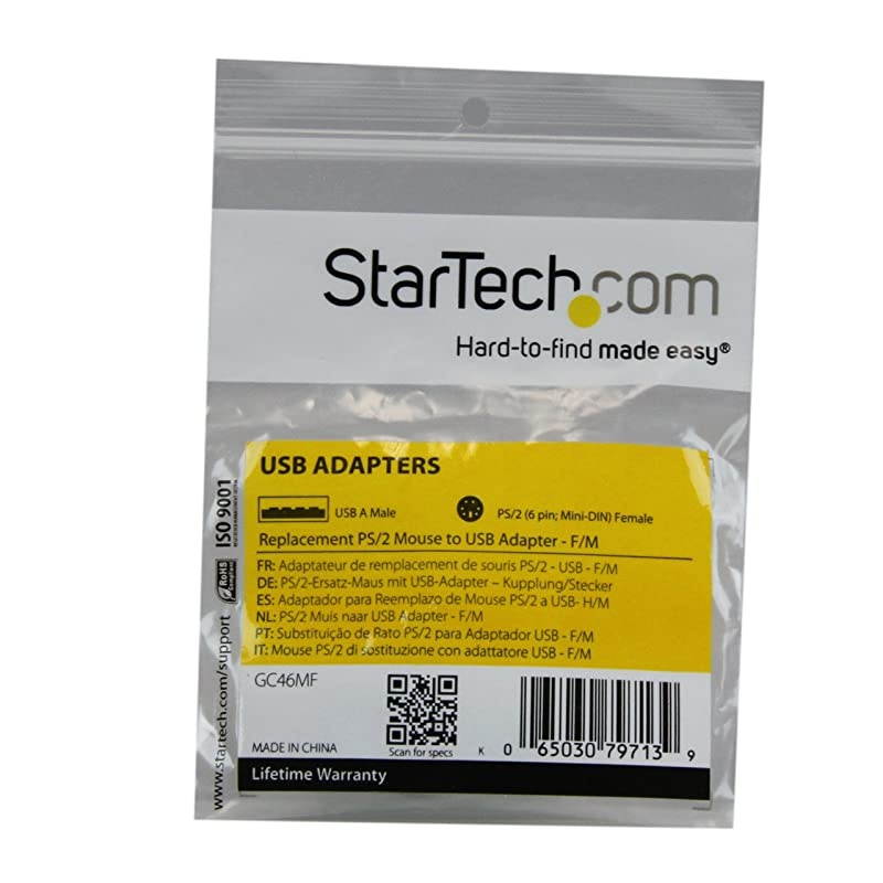 com Replacement PS2 Mouse to USB Adapter FM use with PS2 and USB capable mouse only GC46MF