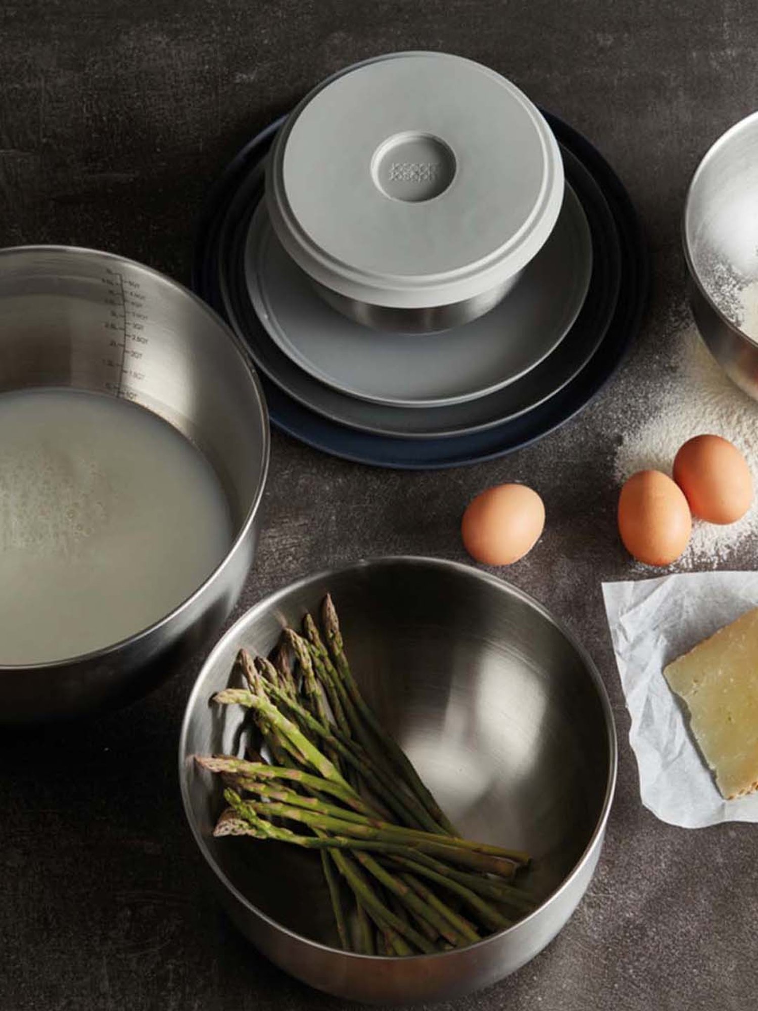 JOSEPH JOSEPH Silver Stainless Steel 28.5 cm Prep & Store Bowl - Set of 1