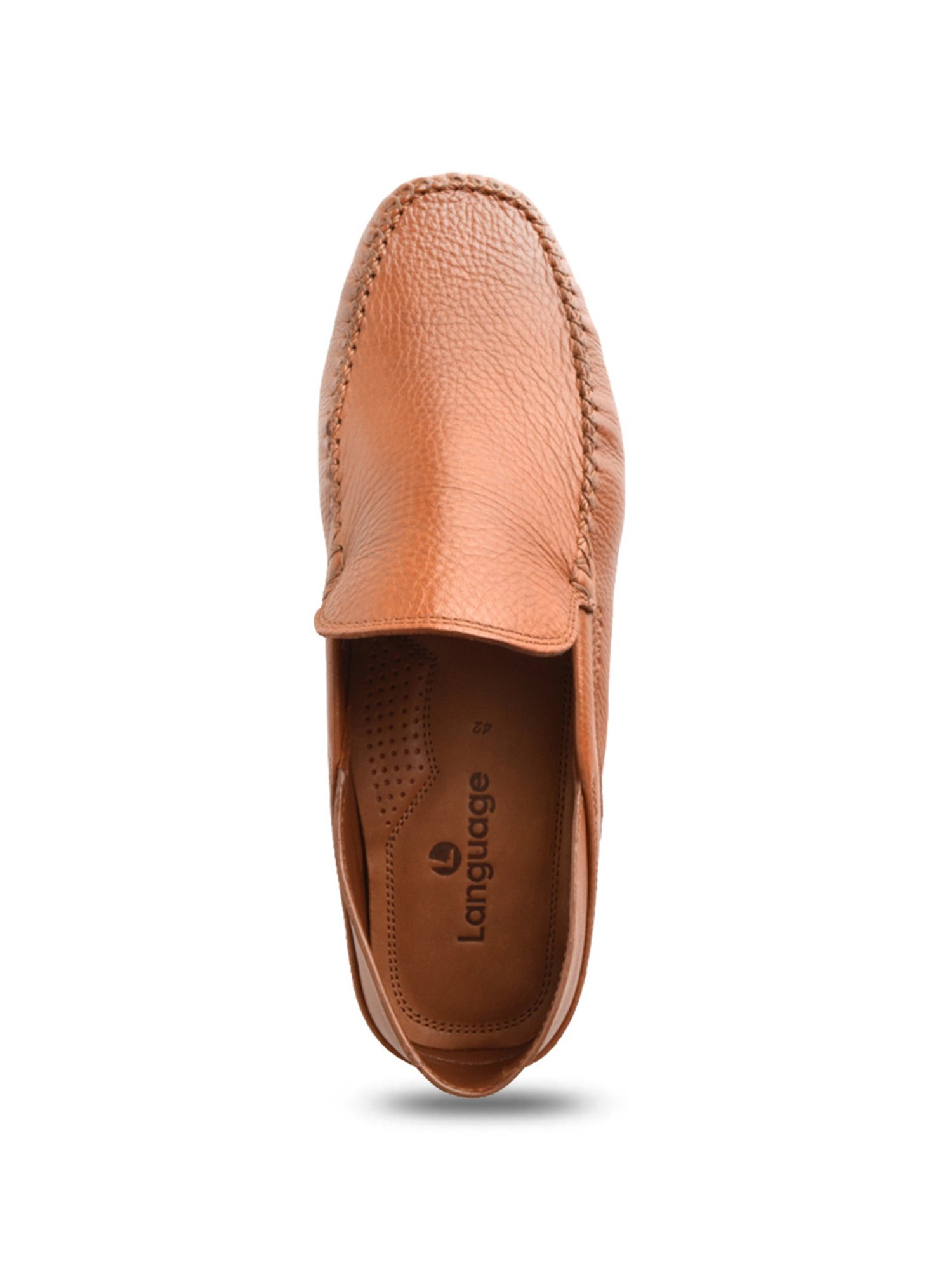 Language Shoes Men's Rehat Driver Tan Loafers