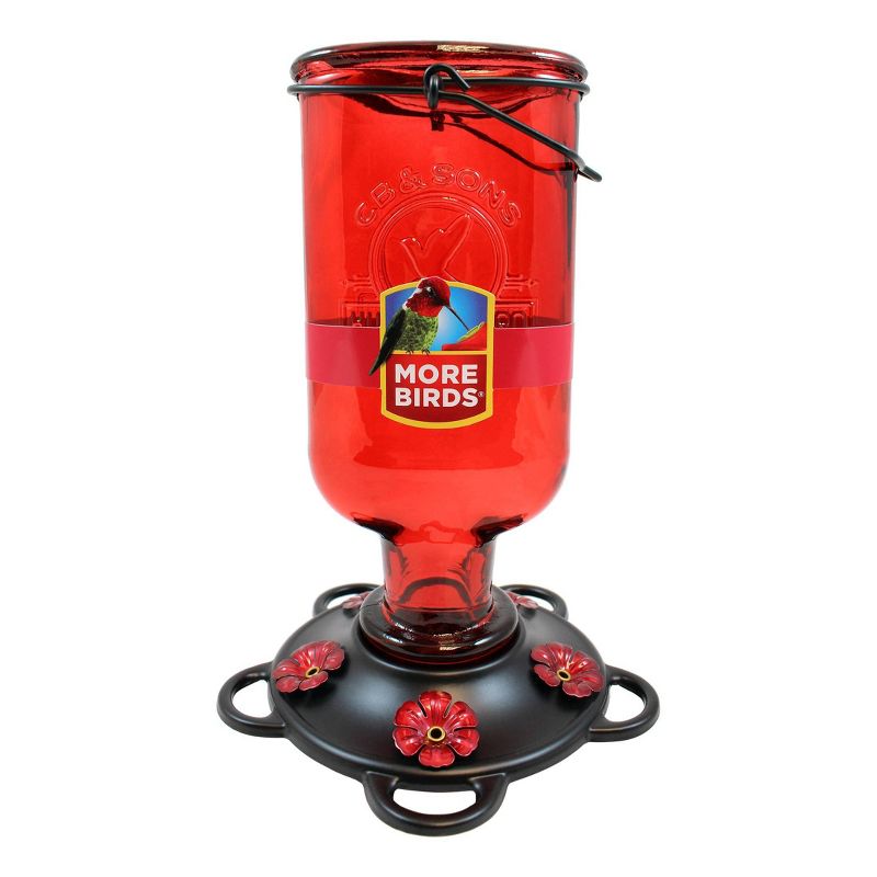 Droll Yankees More Birds Elixir Hummingbird Feeder - Red/Bronze