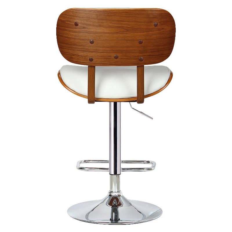 Smuk Adjustable Swivel Barstool Steel/White - Boraam
