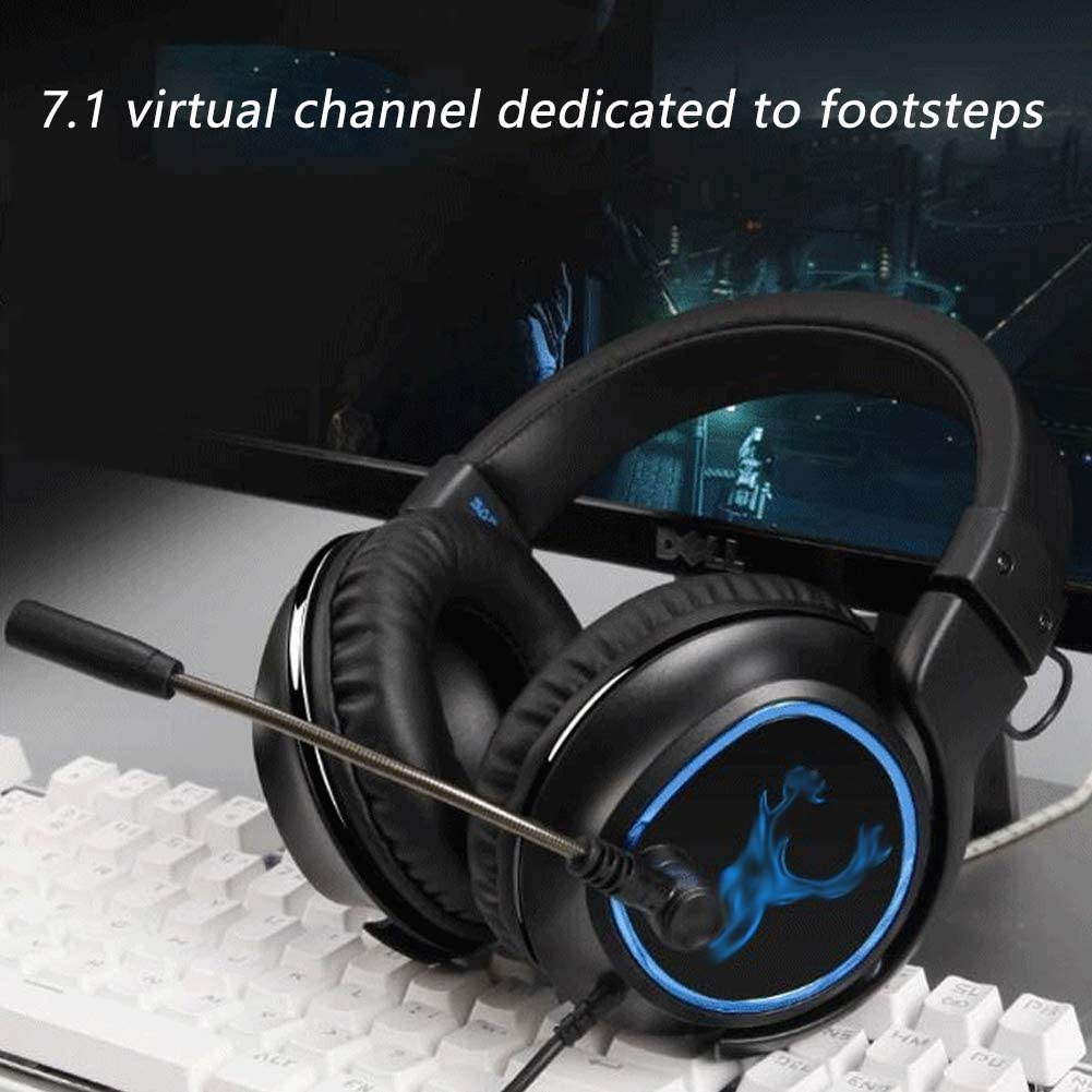 YYZLG R6 Eating Chicken Headphones Headset 7.1 Channel USB Computer Gaming Headset with Wheat Headset