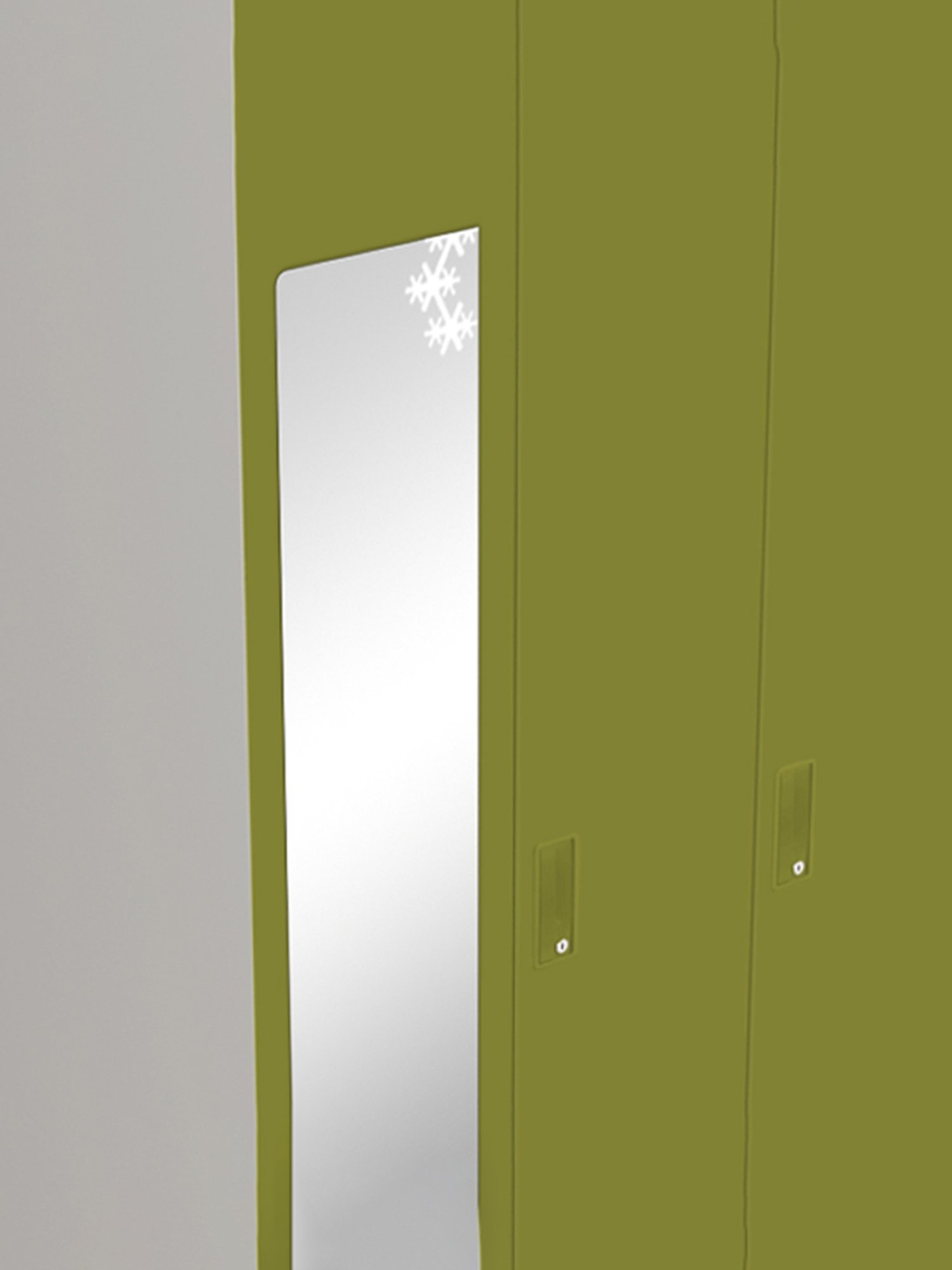 Godrej Interio Slimline 3-Door Steel Almirah, Tex Green Leaf (1-Year Warranty, 1 Locker)