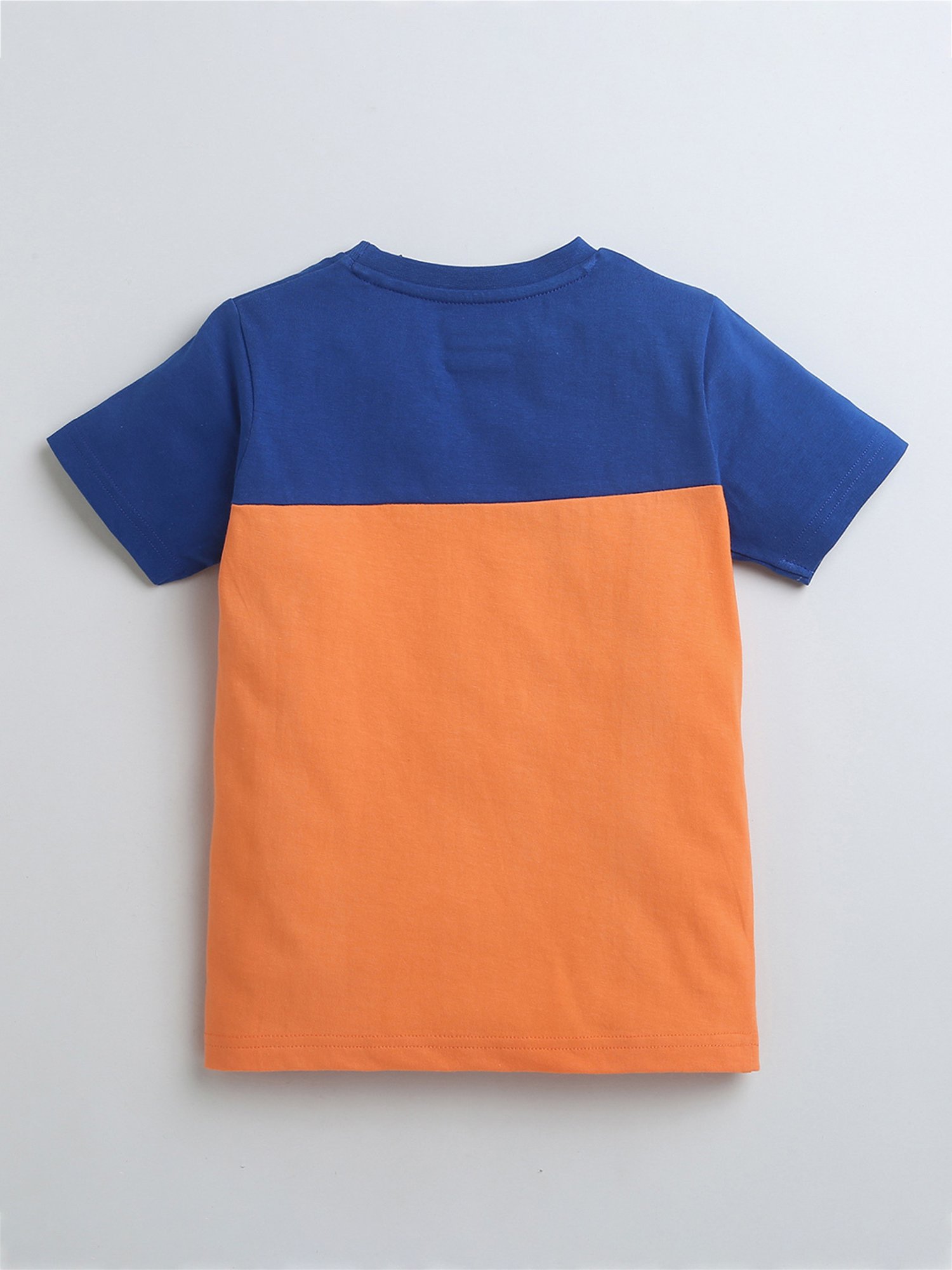 Bumzee Kids Orange & Blue Color Block T-Shirt