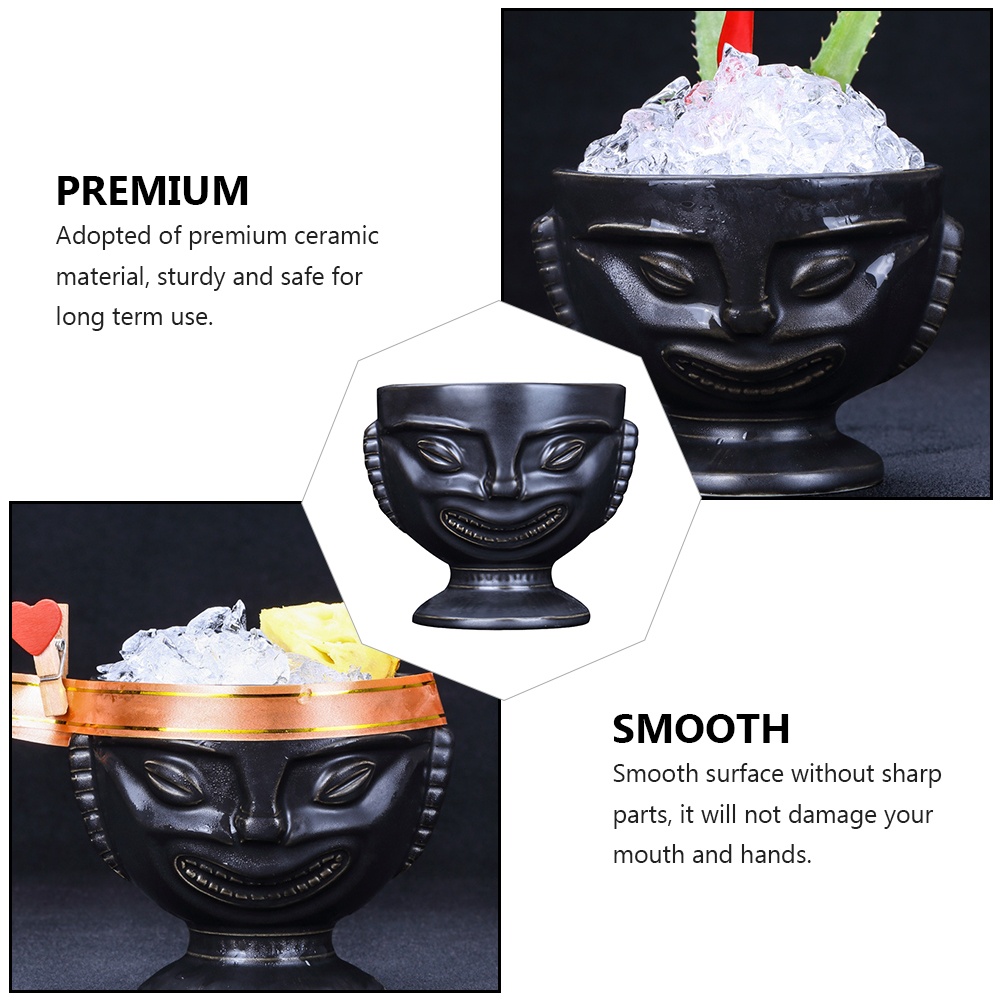 1PC Retro Creative Ceramic Cup Hawaiian Wine Cup Creative Vintage Ceramic Cup for Home Bar