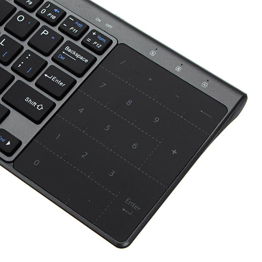 JP136 Ultra Thin 2.4GHz Wireless Keyboard with Touch Pad for Laptops Desktop Computers - Grey - Grey