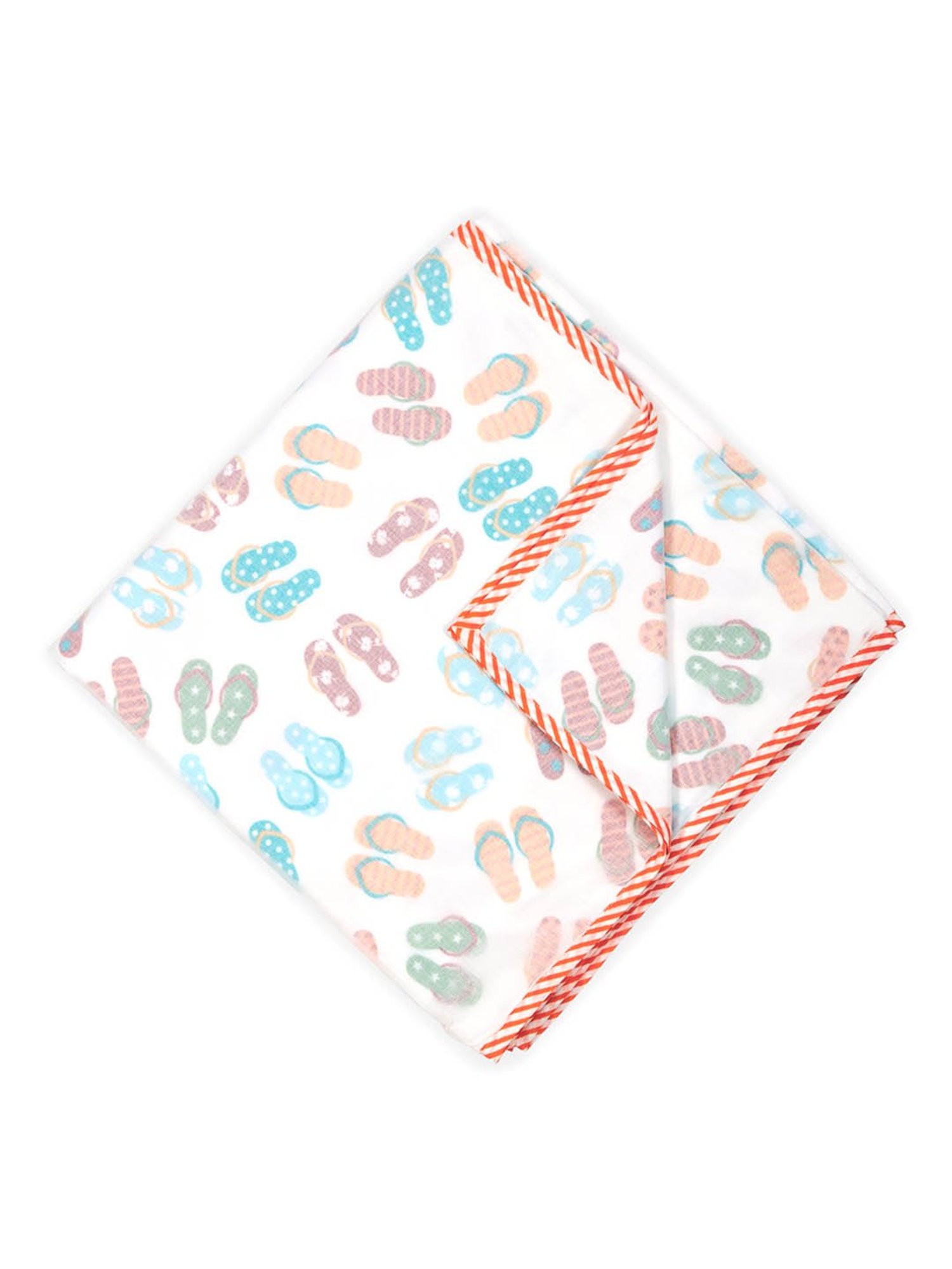 Nigh Nigh Flipflops Multicolor Cotton 70 TC Kids Dohar - Set of 1
