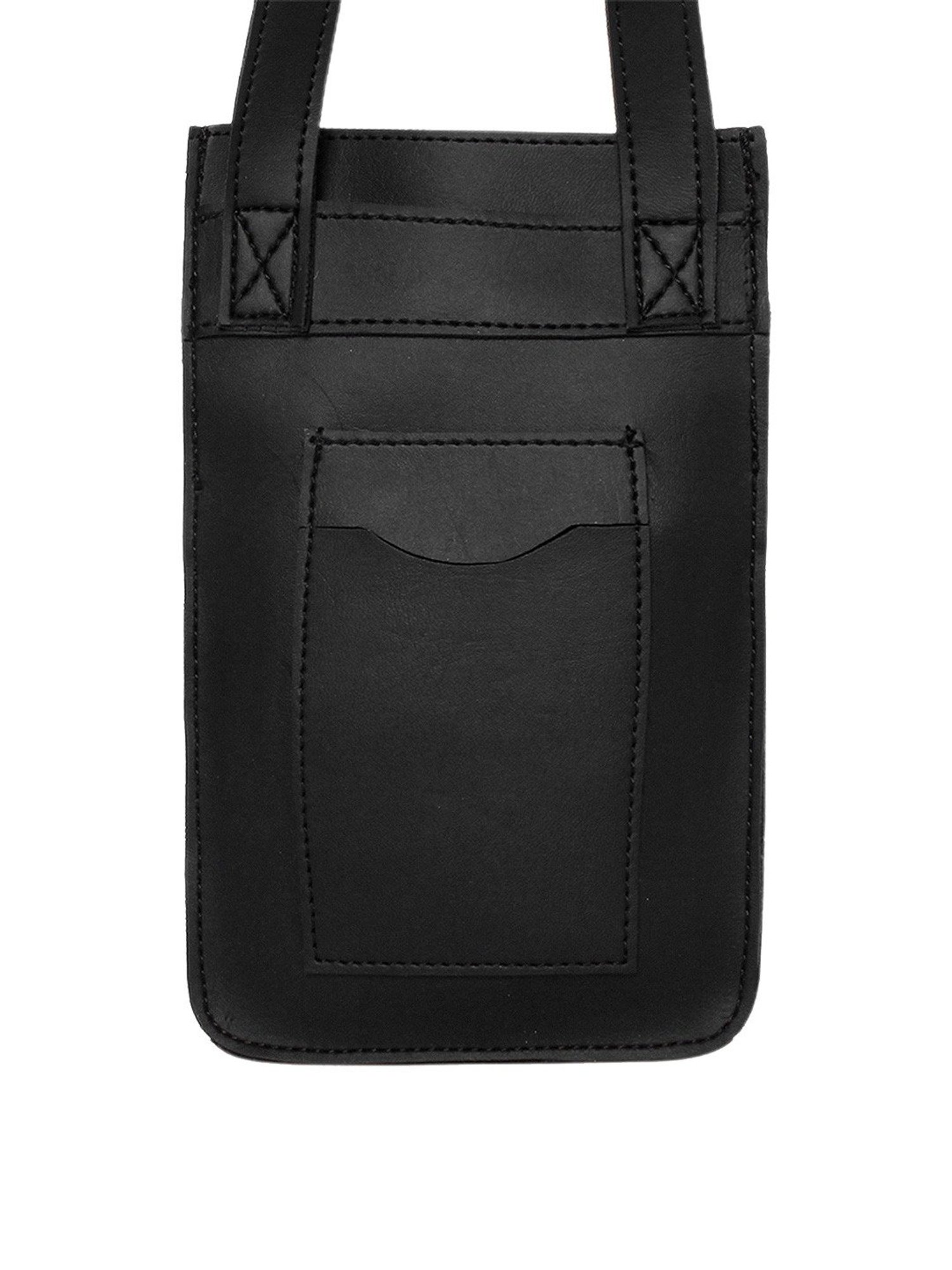 Yelloe Black Solid Medium Mobile Pouch