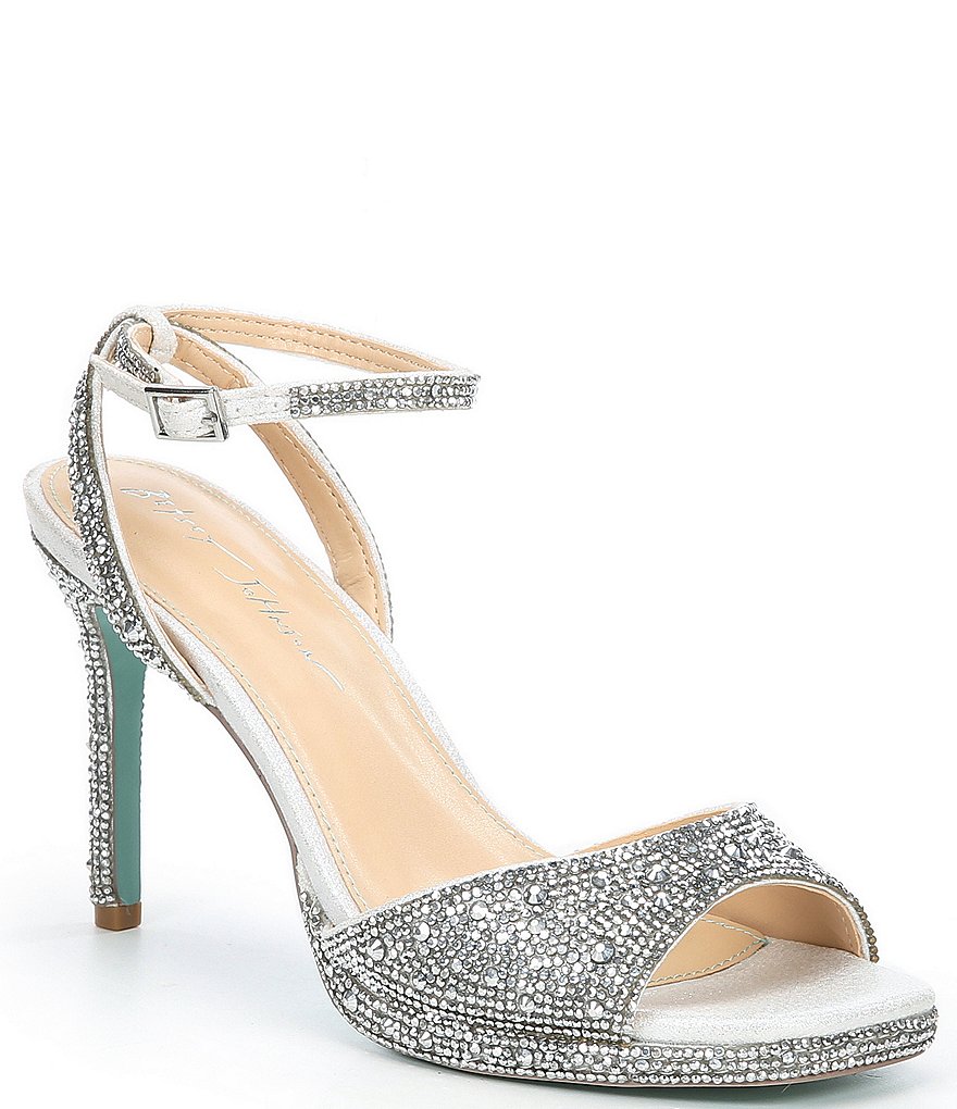 Blue by Betsey Johnson Suni Rhinestone Ankle Strap Dress Sandals