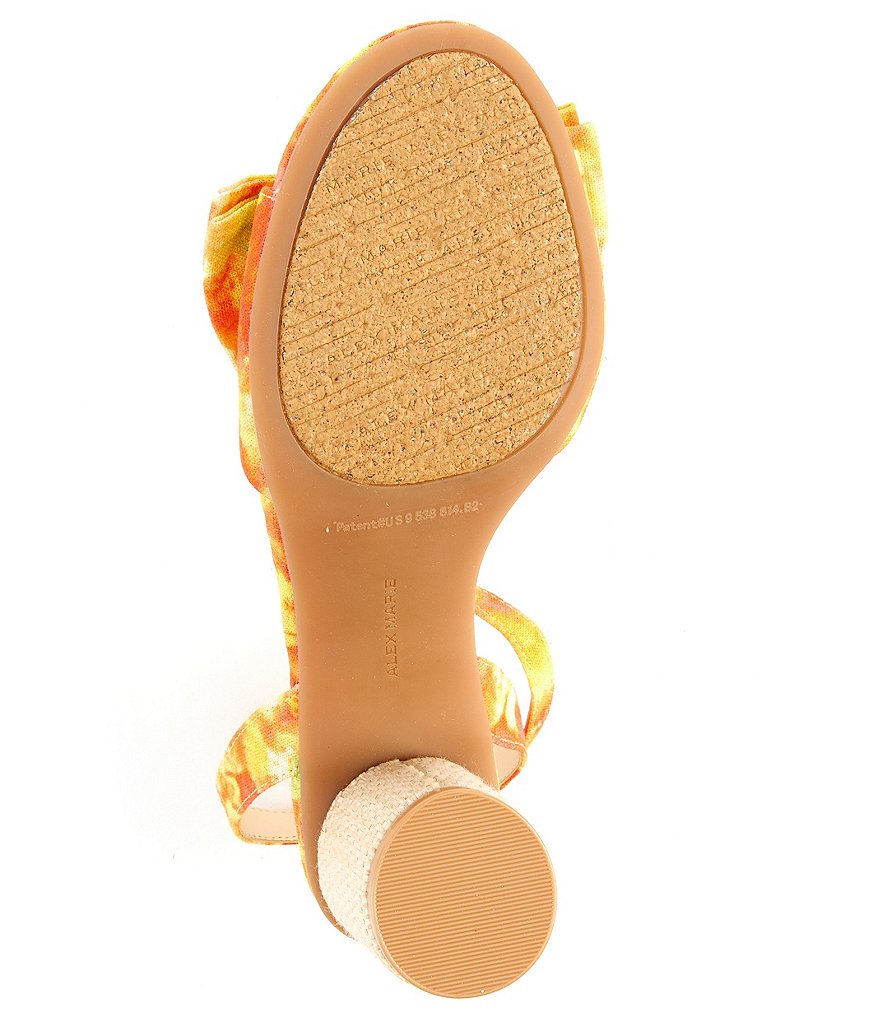 Alex Marie Hobson Floral Print Bow Ankle Strap Sandals