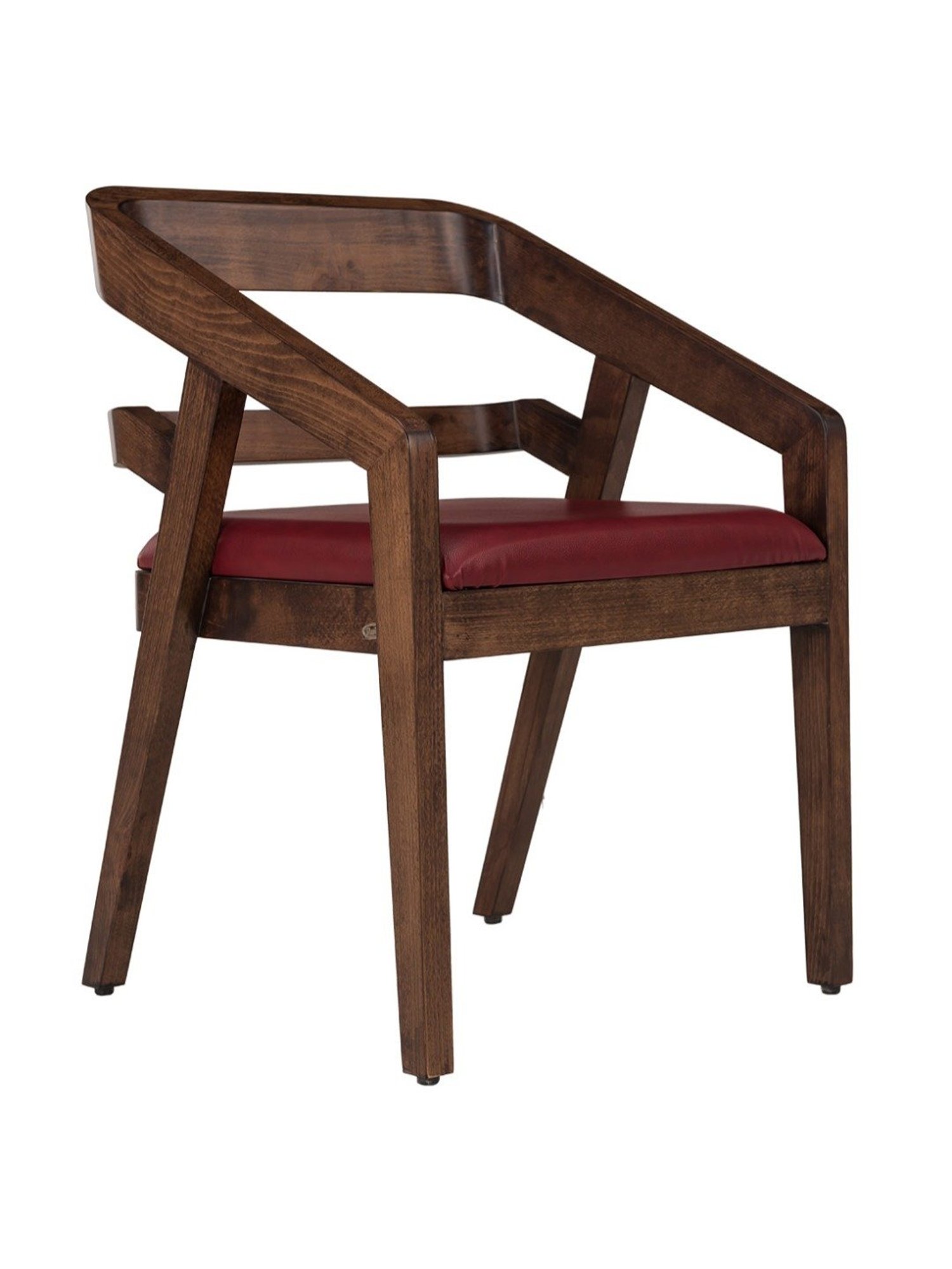 Durian Amelia Burgundy Solid Wood & Premium Leatherette Dining Chair in Red Finish