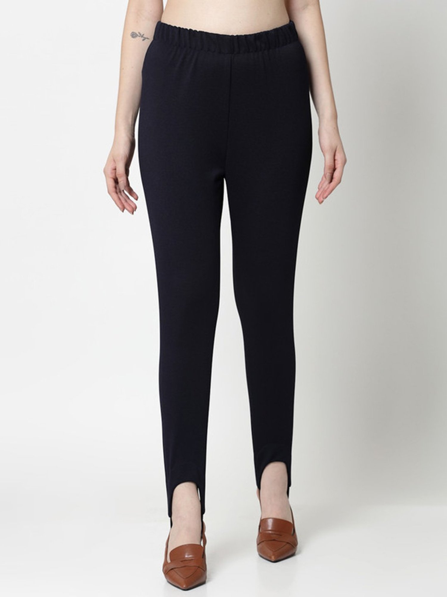 Office & You Navy Slim Fit Mid Rise Pants