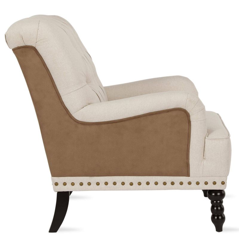 Trent Charles of London Arm Two-Tone Chair Beige/Brown - Dorel Living