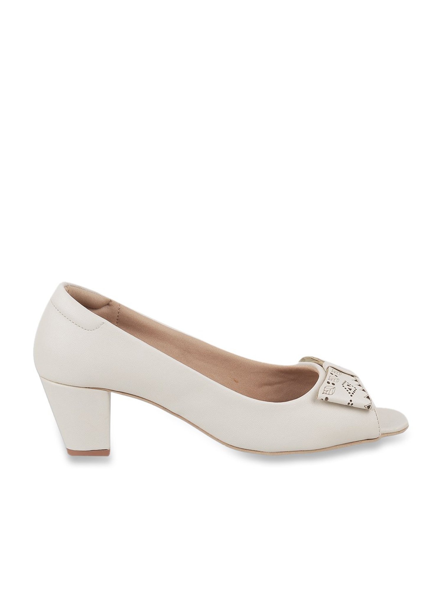 Metro Women's Off White Peeptoe Shoes